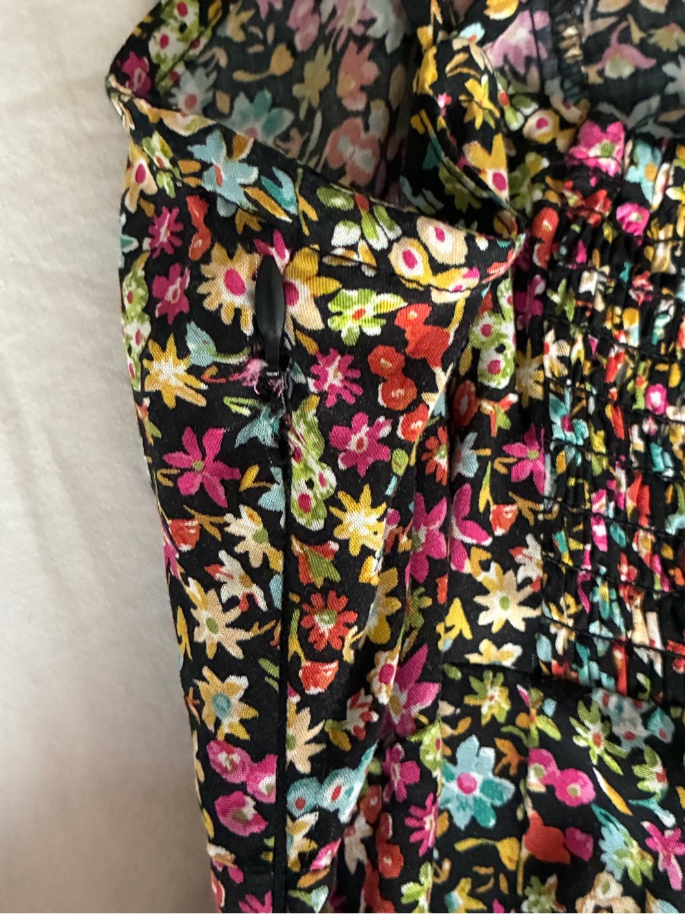 Zara Black Floral Maxi Dress with Multi-Colored Blossoms - Picture 10 of 12